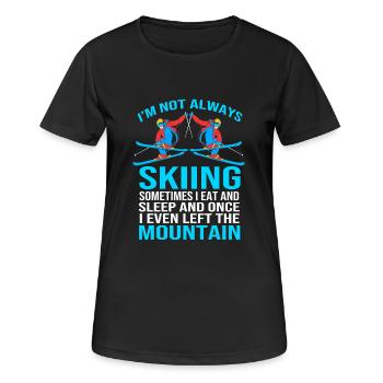 Ski Skiurlaub - Frauen T-Shirt atmungsaktiv - Schwarz - Vorne - AI Model Female 172 light (172cm)