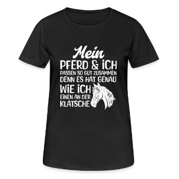 Mon cheval et moi - T-shirt respirant Femme - noir - Devant - AI Model Female 172 light (172cm)
