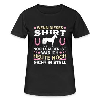 Toujours propre ? Sans écurie - T-shirt respirant Femme - noir - Devant - AI Model Female 172 light (172cm)