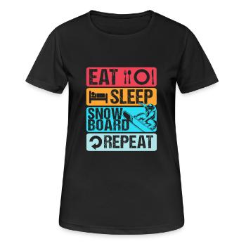 Snowboard Snowboard Vacances snowboard Snowboarders - T-shirt respirant Femme - noir - Devant - AI Model Female 172 light (172cm)