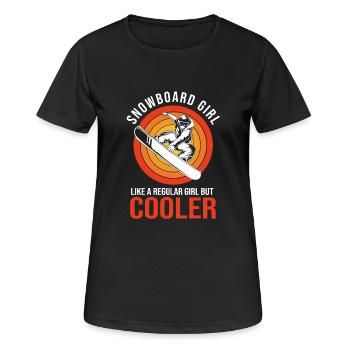 Snowboard Snowboard Vacances snowboard Snowboarders - T-shirt respirant Femme - noir - Devant - AI Model Female 172 light (172cm)