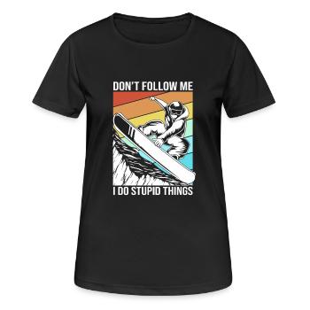 Snowboard Snowboard Vacances snowboard Snowboarders - T-shirt respirant Femme - noir - Devant - AI Model Female 172 light (172cm)