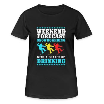 Snowboard Snowboard Vacances snowboard Snowboarders - T-shirt respirant Femme - noir - Devant - AI Model Female 172 light (172cm)