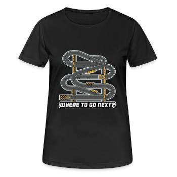 OÙ ALLER ENSUITE - T-shirt respirant Femme - noir - Devant - AI Model Female 172 light (172cm)