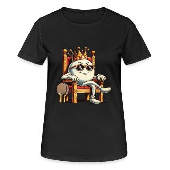 Lustiger Cartoon Tischtennisball König - Frauen T-Shirt atmungsaktiv - Schwarz - Vorne - AI Model Female 172 light (172cm)