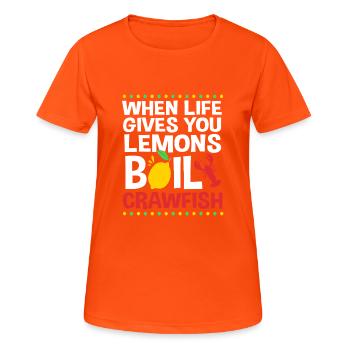 Krabbe - Frauen T-Shirt atmungsaktiv - Neonorange - Vorne - AI Model Female 172 dark (172cm)