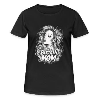Bitcoin Mom Mutter BTC Crypto Cryptowährung Coin - Frauen T-Shirt atmungsaktiv - Schwarz - Vorne - AI Model Female 172 light (172cm)