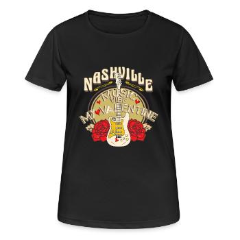 Valentinstag in Nashville Musik - Frauen T-Shirt atmungsaktiv - Schwarz - Vorne - AI Model Female 172 light (172cm)