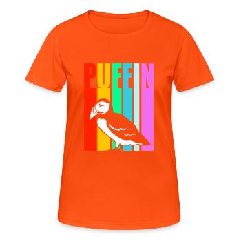 Papageientaucher Puffin - Frauen T-Shirt atmungsaktiv - Neonorange - Vorne - AI Model Female 172 dark (172cm)