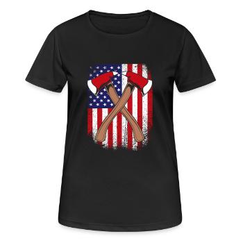 Pompier Pompier - T-shirt respirant Femme - noir - Devant - AI Model Female 172 light (172cm)