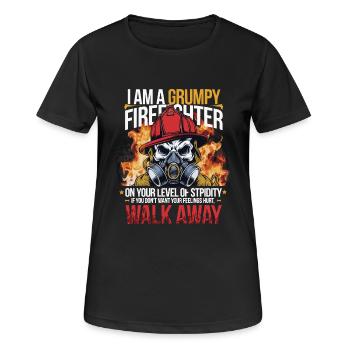 GRUMPY FIREFIGHTHER - Women's Breathable T-Shirt - black - Front - AI Model Female 172 light (172cm)
