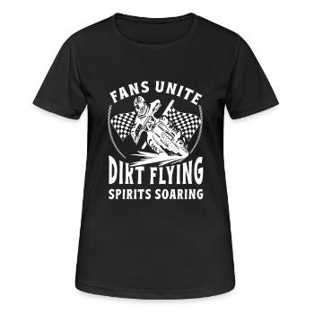 Dirtbike Rider DIrt Flying MX Motocross Supercross - Frauen T-Shirt atmungsaktiv - Schwarz - Vorne - AI Model Female 172 light (172cm)