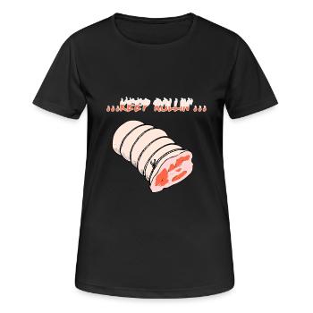 Rôti roulé - T-shirt respirant Femme - noir - Devant - AI Model Female 172 light (172cm)