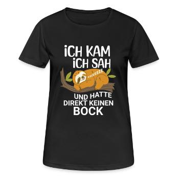 Faultier Kein Bock - Frauen T-Shirt atmungsaktiv - Schwarz - Vorne - AI Model Female 172 light (172cm)