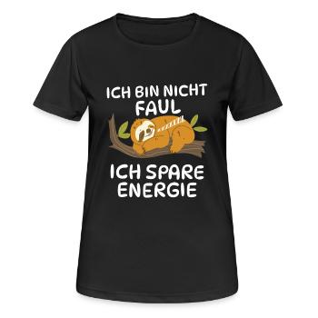 Le paresseux économise de l’énergie - T-shirt respirant Femme - noir - Devant - AI Model Female 172 light (172cm)