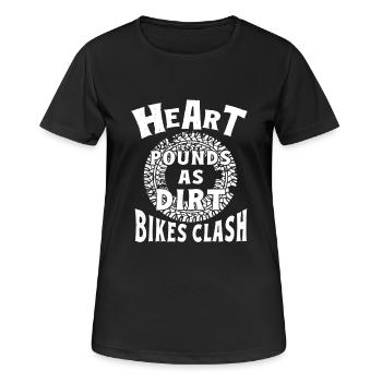 Dirt Bike Rider HEart Pounds MX Motocross - Women's Breathable T-Shirt - black - Front - AI Model Female 172 light (172cm)