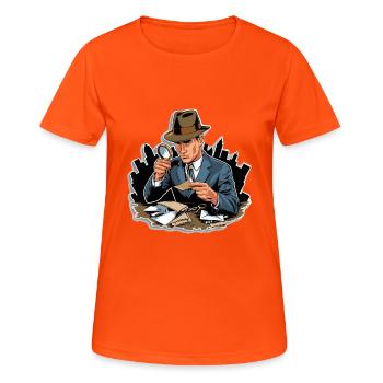 DÉTECTIVES EN ACTION - T-shirt respirant Femme - orange néon - Devant - AI Model Female 172 dark (172cm)