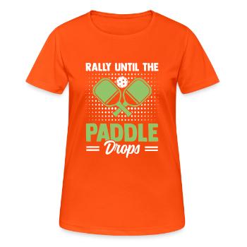 Pickleball et Paddleball Cadeau Paddle Dinkball - T-shirt respirant Femme - orange néon - Devant - AI Model Female 172 dark (172cm)