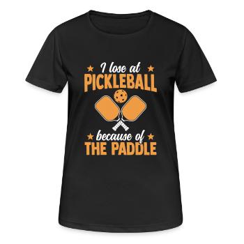 Je perds au pickleball à cause de la raquette - T-shirt respirant Femme - noir - Devant - AI Model Female 172 light (172cm)