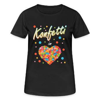 Konfetti Fasching Karneval Spaß Design - Frauen T-Shirt atmungsaktiv - Schwarz - Vorne - AI Model Female 172 light (172cm)