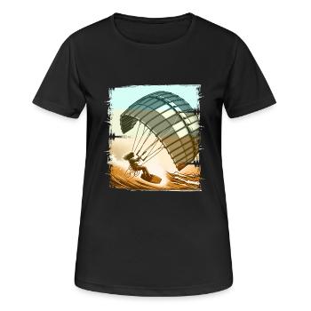 Kitesurf Kitesurfer Kiteboard - T-shirt respirant Femme - noir - Devant - AI Model Female 172 light (172cm)