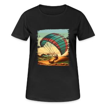 Kitesurfen Kitesurfer Kiteboard - Frauen T-Shirt atmungsaktiv - Schwarz - Vorne - AI Model Female 172 light (172cm)