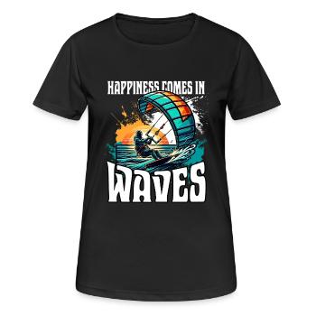 Kitesurfen Kitesurfer Kiteboard - Frauen T-Shirt atmungsaktiv - Schwarz - Vorne - AI Model Female 172 light (172cm)