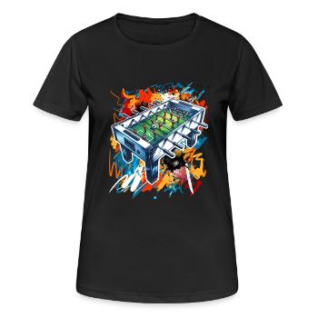 Tischkicker Tischfußball - Frauen T-Shirt atmungsaktiv - Schwarz - Vorne - AI Model Female 172 light (172cm)
