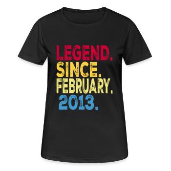 Legende seit Februar 2013 Design For Kids, - Frauen T-Shirt atmungsaktiv - Schwarz - Vorne - AI Model Female 172 light (172cm)