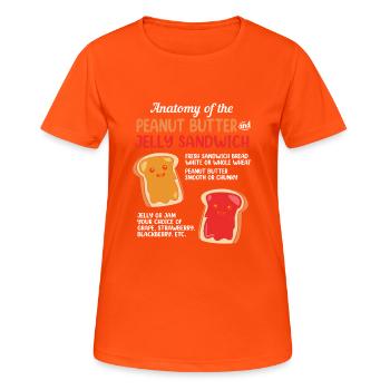 Pâte d’arachide - T-shirt respirant Femme - orange néon - Devant - AI Model Female 172 dark (172cm)