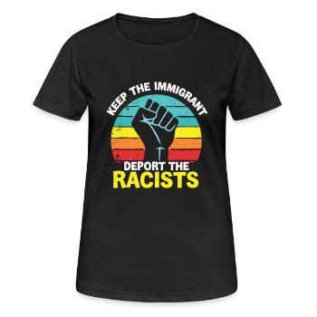 Antiracisme Diversité, justice et égalité - T-shirt respirant Femme - noir - Devant - AI Model Female 172 light (172cm)