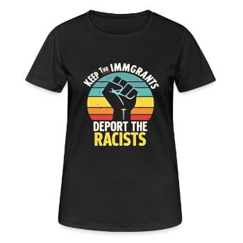 Antiracisme Diversité, justice et égalité - T-shirt respirant Femme - noir - Devant - AI Model Female 172 light (172cm)