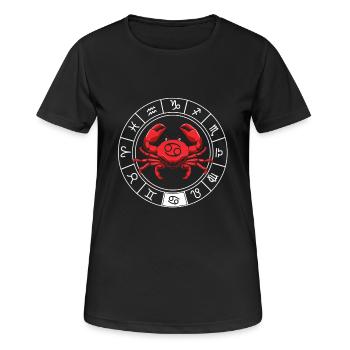 Sternzeichen Krebs - Frauen T-Shirt atmungsaktiv - Schwarz - Vorne - AI Model Female 172 light (172cm)