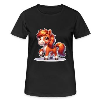 Cheval - T-shirt respirant Femme - noir - Devant - AI Model Female 172 light (172cm)