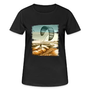 Kitesurf Kitesurfer Kiteboard - T-shirt respirant Femme - noir - Devant - AI Model Female 172 light (172cm)