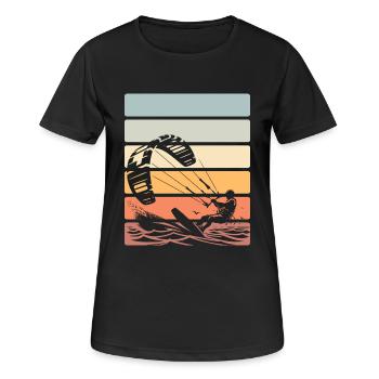 Kitesurf Kitesurfer Kiteboard - T-shirt respirant Femme - noir - Devant - AI Model Female 172 light (172cm)