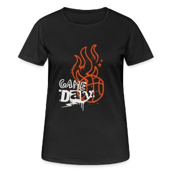 Basketball Basketballer - Frauen T-Shirt atmungsaktiv - Schwarz - Vorne - AI Model Female 172 light (172cm)
