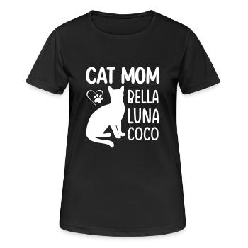 Stilvolles Cat Mom Design für Katzenliebhaber - Frauen T-Shirt atmungsaktiv - Schwarz - Vorne - AI Model Female 172 light (172cm)