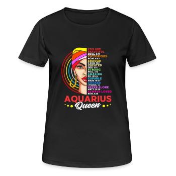 Sternzeichen Wassermann - Frauen T-Shirt atmungsaktiv - Schwarz - Vorne - AI Model Female 172 light (172cm)