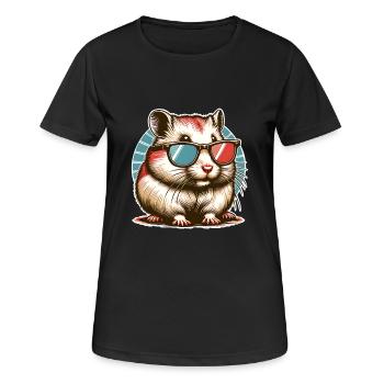 Hamster - Frauen T-Shirt atmungsaktiv - Schwarz - Vorne - AI Model Female 172 light (172cm)