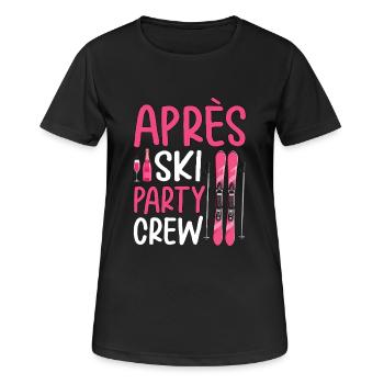 Équipe de fête après ski - T-shirt respirant Femme - noir - Devant - AI Model Female 172 light (172cm)