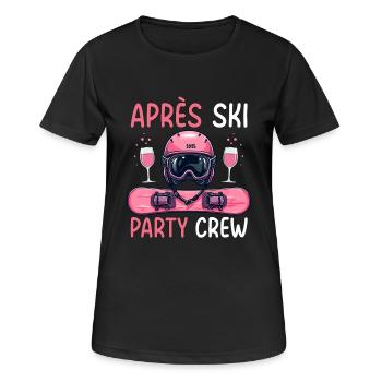Équipe de fête après ski - T-shirt respirant Femme - noir - Devant - AI Model Female 172 light (172cm)