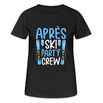 Apres Ski Party Crew - Frauen T-Shirt atmungsaktiv - Schwarz - Vorne - AI Model Female 172 light (172cm)