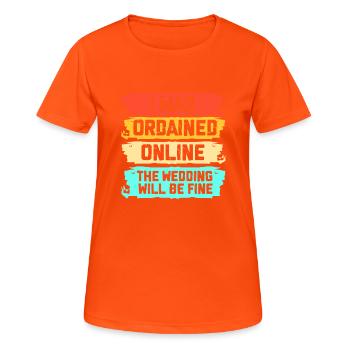 Pfarrer - Frauen T-Shirt atmungsaktiv - Neonorange - Vorne - AI Model Female 172 dark (172cm)
