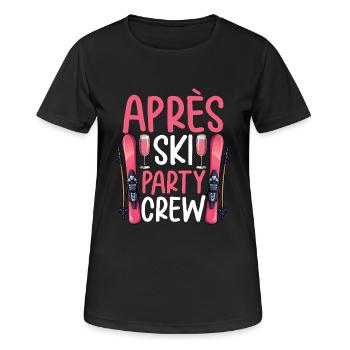 Équipe de fête après ski - T-shirt respirant Femme - noir - Devant - AI Model Female 172 light (172cm)