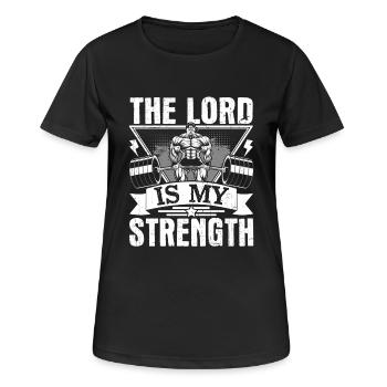 The Lord is my strength - Women's Breathable T-Shirt - black - Front - AI Model Female 172 light (172cm)
