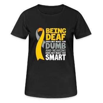 Deaf Deaf Deaf Sign Language - Women's Breathable T-Shirt - black - Front - AI Model Female 172 light (172cm)