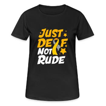 Deaf Deaf Deaf Sign Language - Women's Breathable T-Shirt - black - Front - AI Model Female 172 light (172cm)