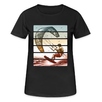 Kitesurf Kitesurfer Kiteboard - T-shirt respirant Femme - noir - Devant - AI Model Female 172 light (172cm)