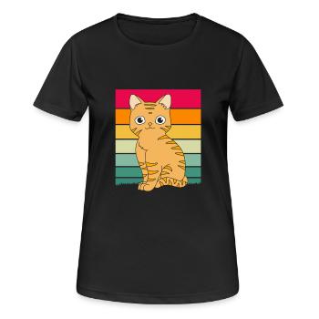 Tabby Cat - Women's Breathable T-Shirt - black - Front - AI Model Female 172 light (172cm)